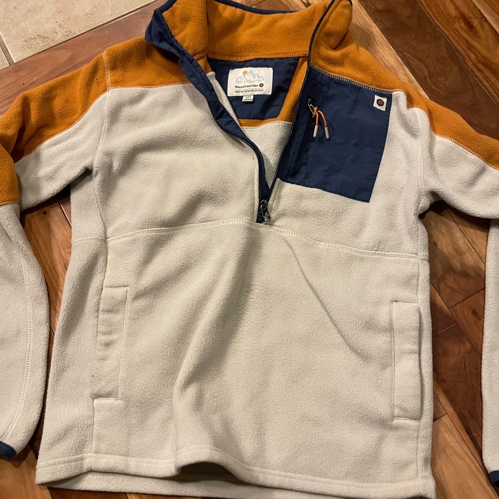 Columbia Fleece Pullover - Cream and Orange